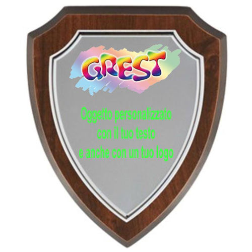 Immagine di CREST IN LEGNO CON TARGA - Art. H74