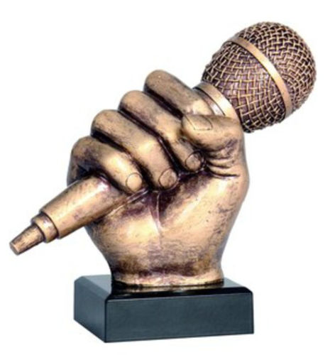Immagine di TROFEO MICROFONO - Art. RFST2074/BR