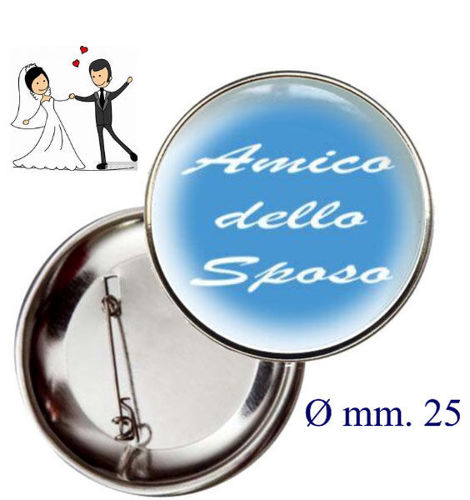 Immagine di SPILLA AMICO DELLO SPOSO - Art. BS19124/25