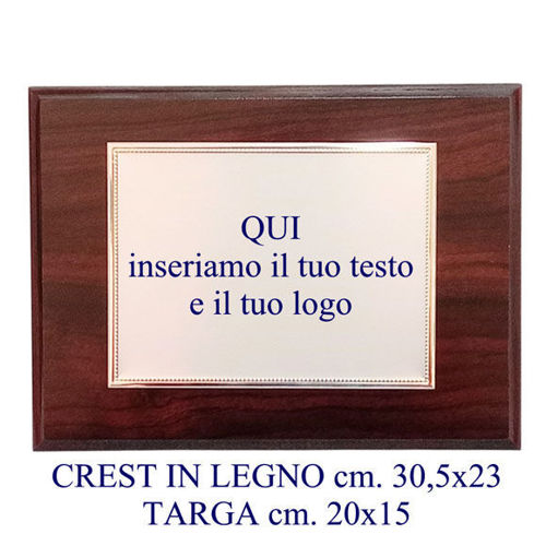 Immagine di CREST IN LEGNO CON TARGA - Art. WP90120