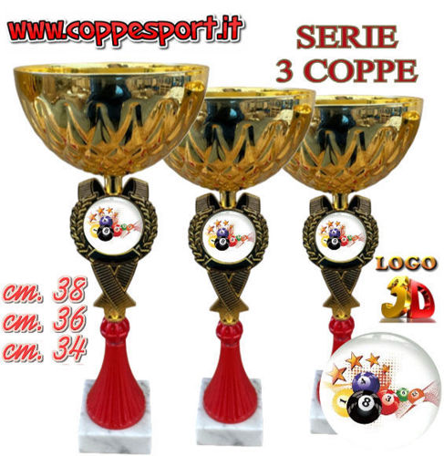 Immagine di SERIE 3 COPPE BILIARDO - Art. 452/S3